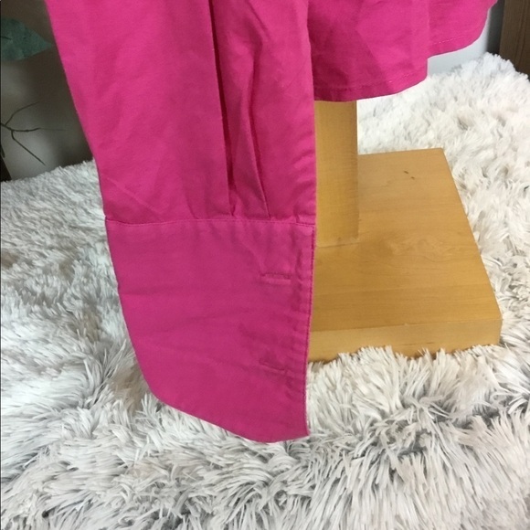 Ravel Large brighter pink cut out neckline long sleeve button down - Picture 9 of 14